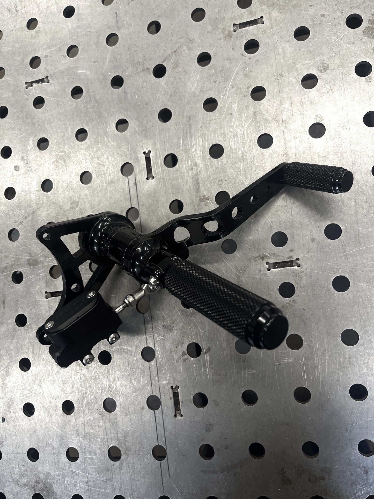 Harley Evo Mid Controls Full Stainless Black