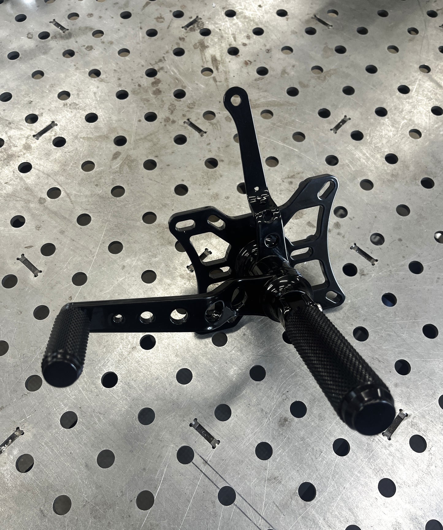 Harley Evo Mid Controls Full Stainless Black